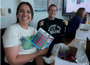 Teacher sharing an activity with a student