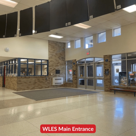 The lobby and entrance at Whitmore Lake Elementary School
