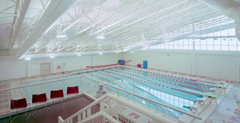 An overhead shot of the WLCR community pool.