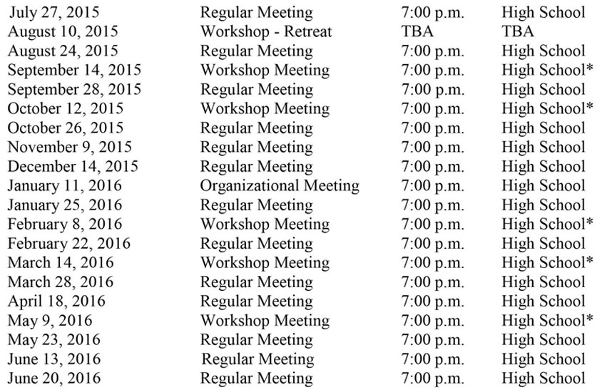board calendar Whitmore Lake Public Schools